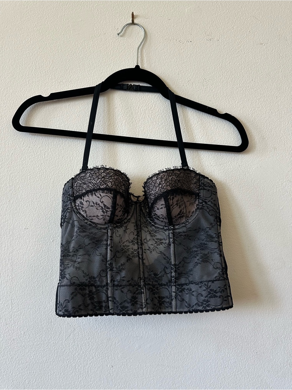 Vintage Intimissi black lace bustier corset top